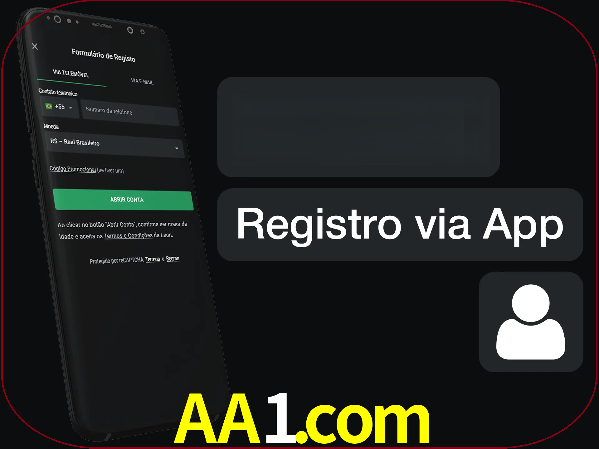Registre-se com duas etapas usando o aplicativo.