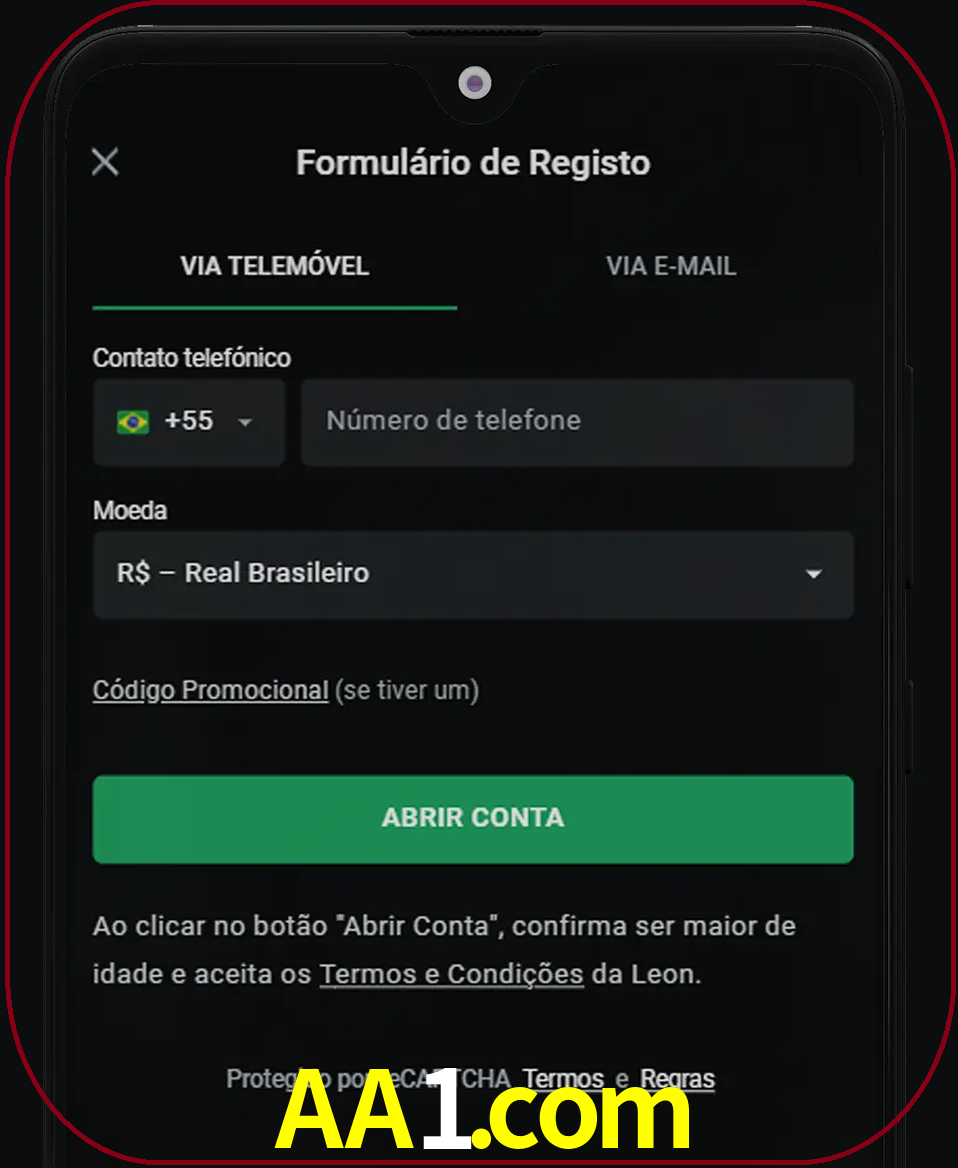 Abra o aplicativo e inicie o processo de registro.